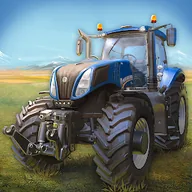 Farming Simulator 16 app icon, a tractor in a wheat field